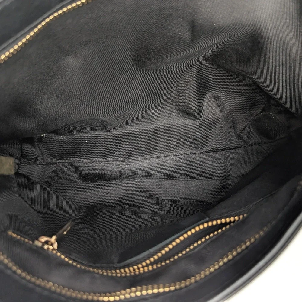 Anna Paola Black Woven Leather Crossbody Bag Made in Italy Gold Hardware
